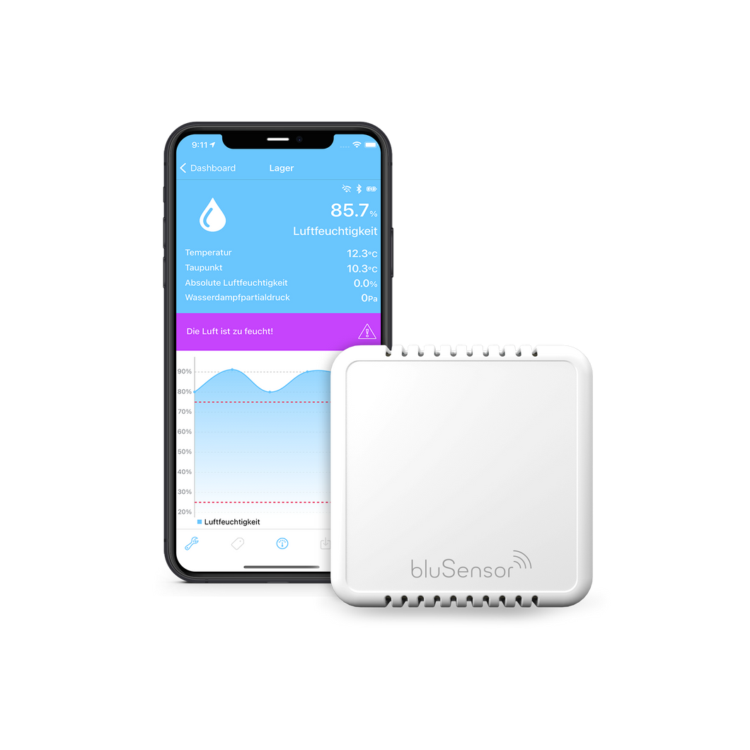 bluSensor® Pro - BSP03TEM - Model Temperature Monitoring  (+ external probe connection) (BLE & Wi-Fi)